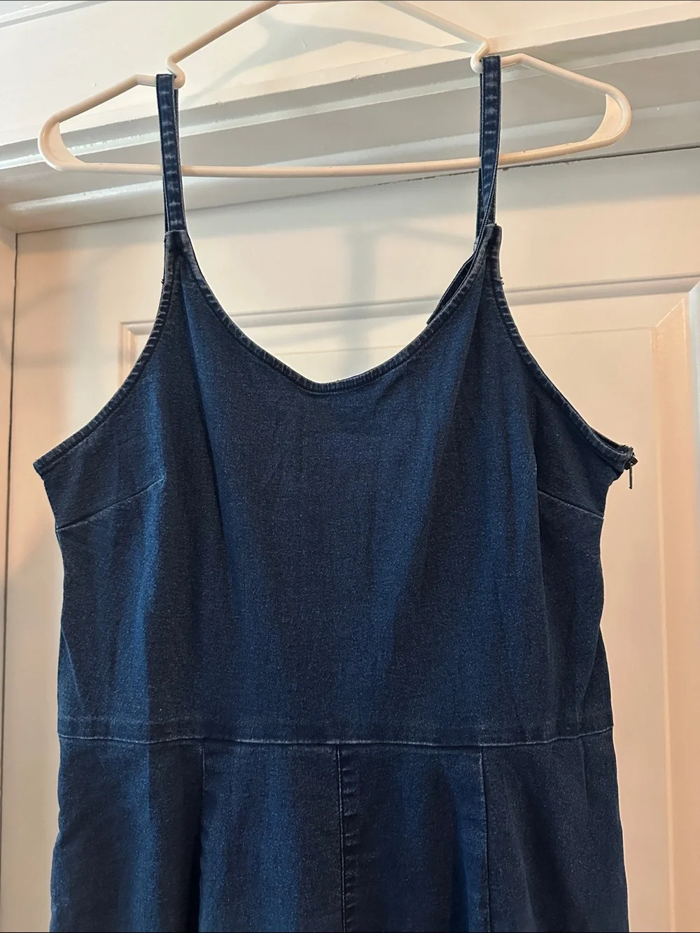 Dark Blue Denim Midi Jumpsuit